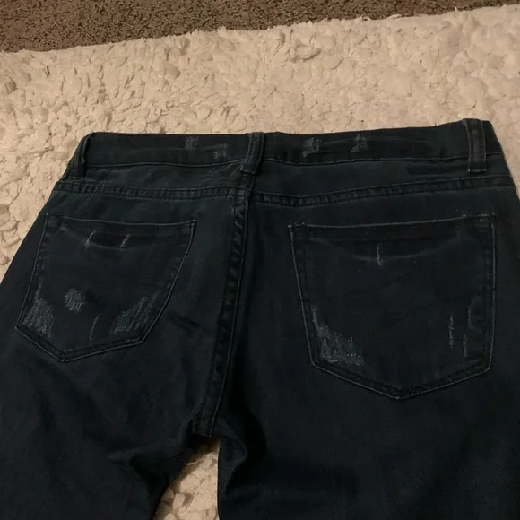 Forever 21 2.1 Women’s Denim Dark Blue Distressed Destroyed Skinny Jeans 28x32 - Picture 9 of 15